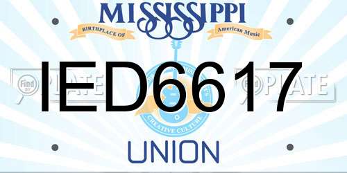 IED6617 Mississippi License Plate