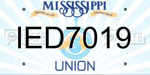 IED7019 Mississippi License Plate