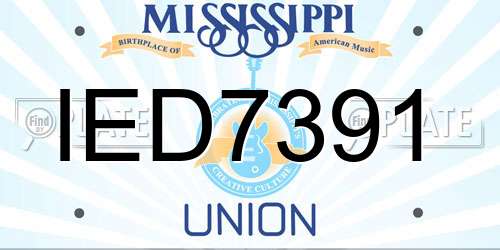 IED7391 Mississippi License Plate