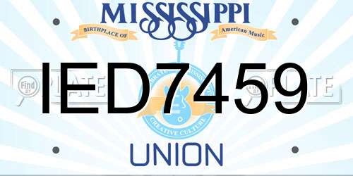 IED7459 Mississippi License Plate