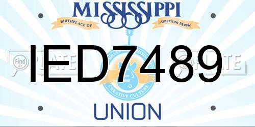 IED7489 Mississippi License Plate