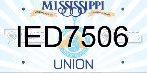 IED7506 Mississippi License Plate