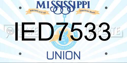 IED7533 Mississippi License Plate
