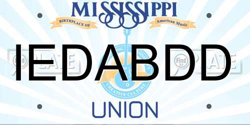 IEDABDD Mississippi License Plate