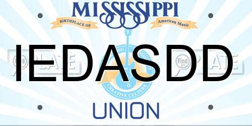 IEDASDD Mississippi License Plate