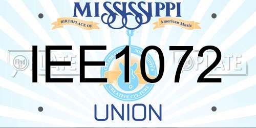 IEE1072 Mississippi License Plate