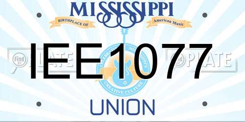 IEE1077 Mississippi License Plate