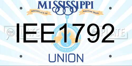IEE1792 Mississippi License Plate