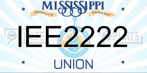IEE2222 Mississippi License Plate