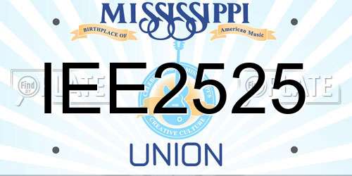 IEE2525 Mississippi License Plate