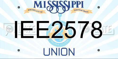 IEE2578 Mississippi License Plate
