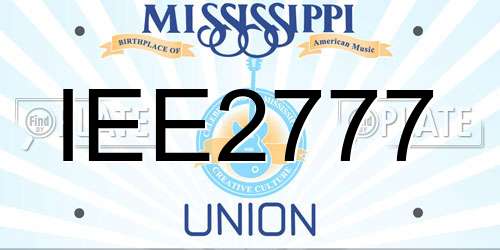 IEE2777 Mississippi License Plate