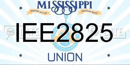 IEE2825 Mississippi License Plate