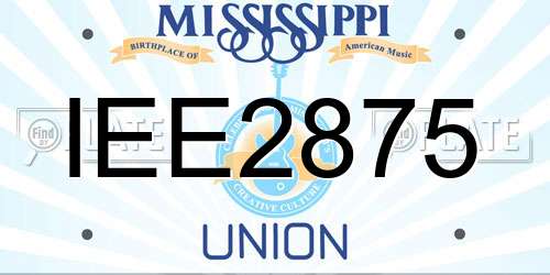 IEE2875 Mississippi License Plate