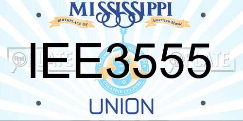 IEE3555 Mississippi License Plate