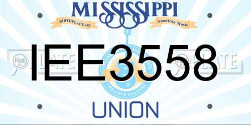 IEE3558 Mississippi License Plate