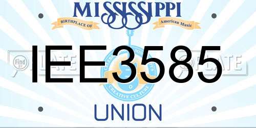 IEE3585 Mississippi License Plate