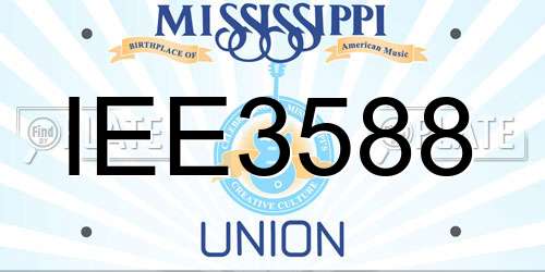 IEE3588 Mississippi License Plate
