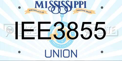 IEE3855 Mississippi License Plate