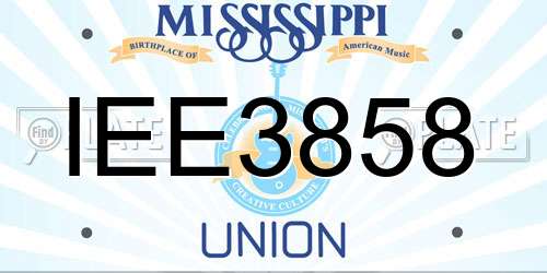 IEE3858 Mississippi License Plate