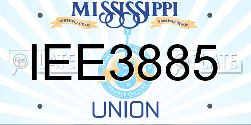 IEE3885 Mississippi License Plate