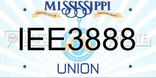 IEE3888 Mississippi License Plate