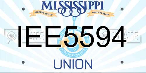 IEE5594 Mississippi License Plate