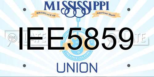 IEE5859 Mississippi License Plate