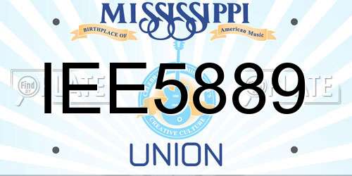 IEE5889 Mississippi License Plate