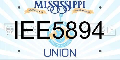 IEE5894 Mississippi License Plate