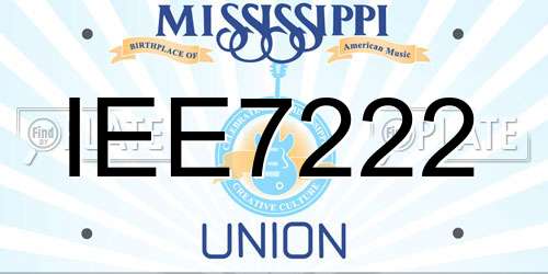 IEE7222 Mississippi License Plate