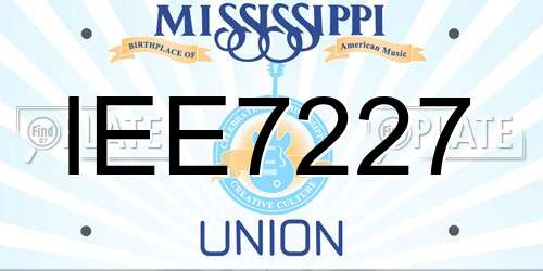 IEE7227 Mississippi License Plate