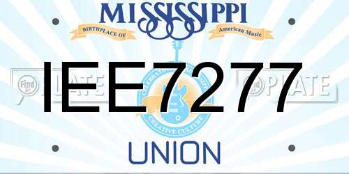 IEE7277 Mississippi License Plate