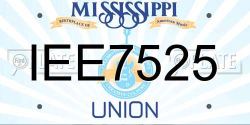 IEE7525 Mississippi License Plate