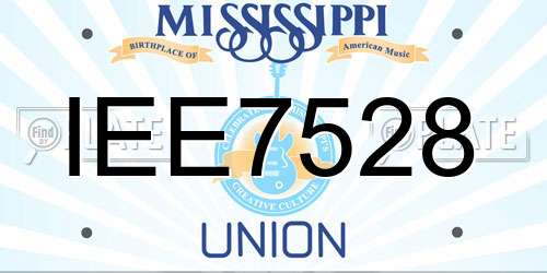 IEE7528 Mississippi License Plate