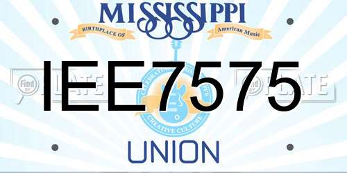 IEE7575 Mississippi License Plate