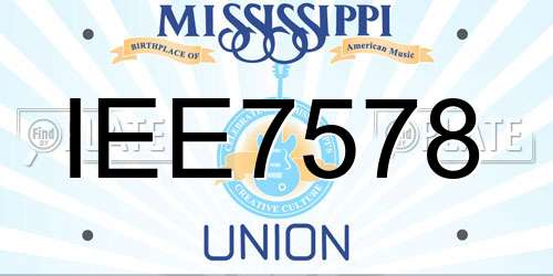 IEE7578 Mississippi License Plate