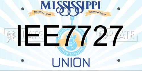 IEE7727 Mississippi License Plate