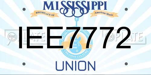 IEE7772 Mississippi License Plate
