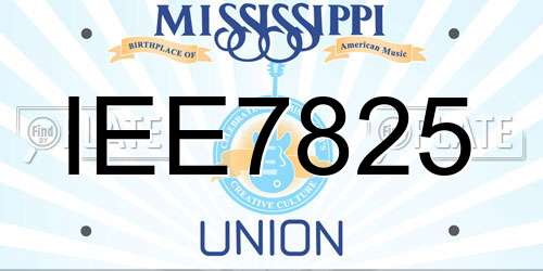IEE7825 Mississippi License Plate