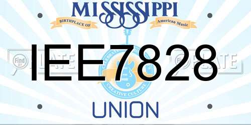 IEE7828 Mississippi License Plate