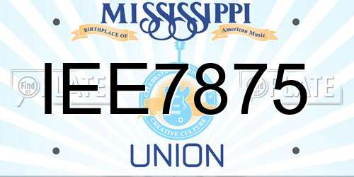 IEE7875 Mississippi License Plate