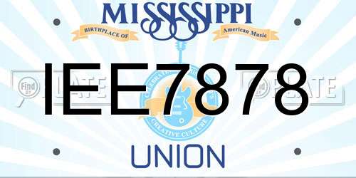 IEE7878 Mississippi License Plate