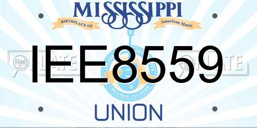 IEE8559 Mississippi License Plate