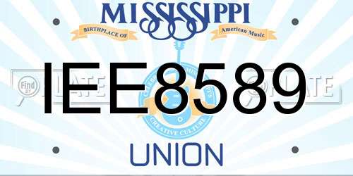 IEE8589 Mississippi License Plate