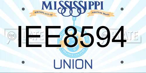 IEE8594 Mississippi License Plate