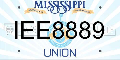 IEE8889 Mississippi License Plate
