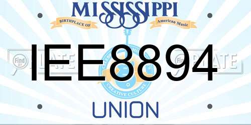 IEE8894 Mississippi License Plate