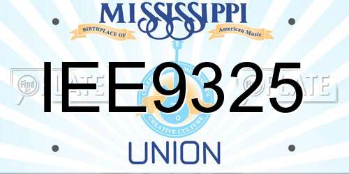 IEE9325 Mississippi License Plate