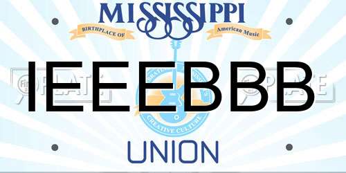 IEEEBBB Mississippi License Plate
